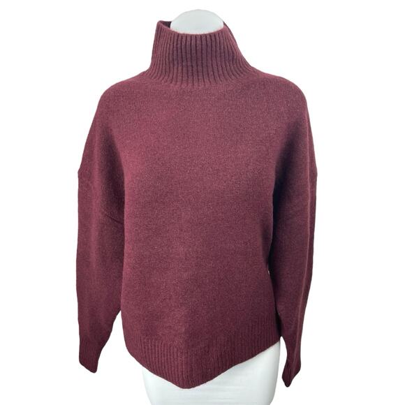 NEW Zara Women's Purple Wool Knit Turtleneck Long Sleeve Pullover Sweater Top M - Picture 1 of 4